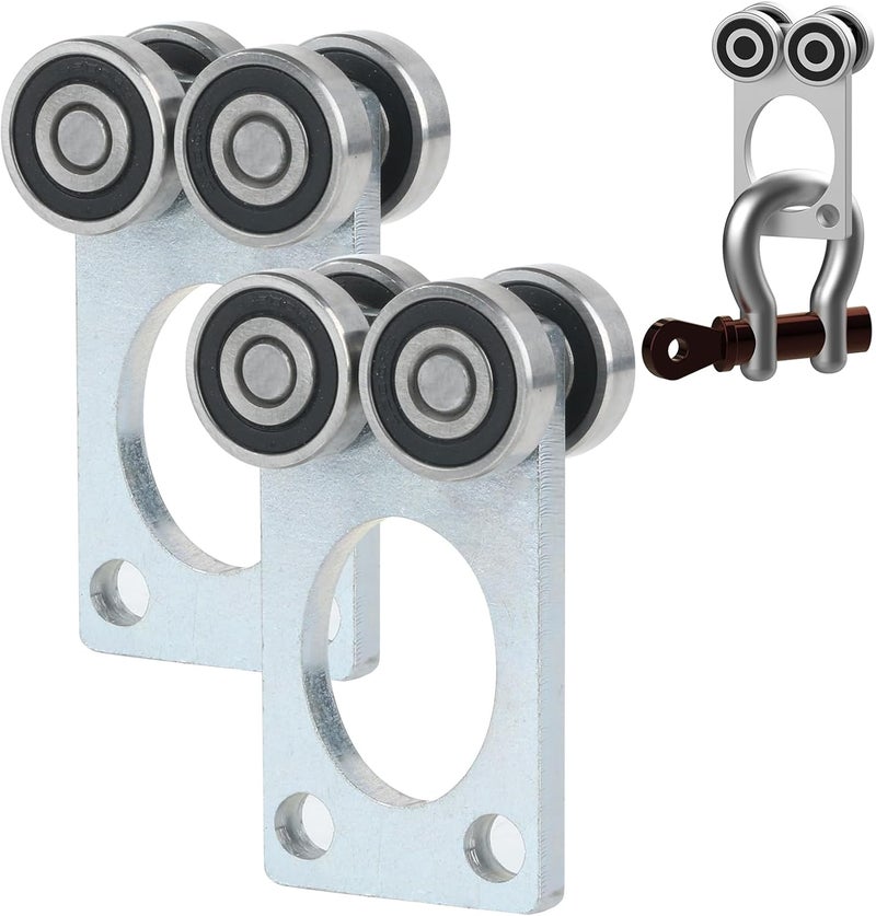 Fuperoo 4 Wheel Trolley Assembly Rollers.Bearing Trolley Assembly.The top of The Trolley has Room for Set Screws, Allowing The use of a 1-5/8" high Strut Channel - Image 1